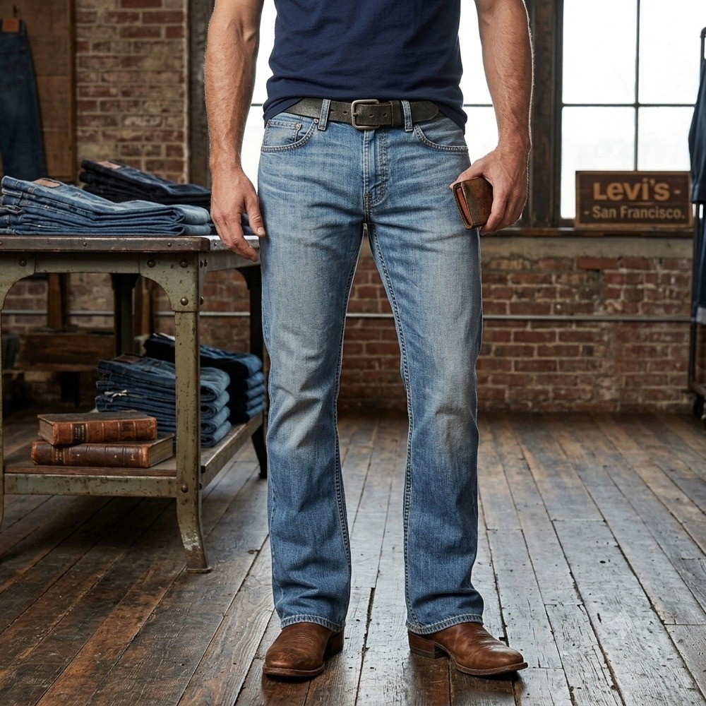 Levi's 527 Slim Bootcut Jeans Mens 36x32 Blue Medium Wash Denim 100% Cotton